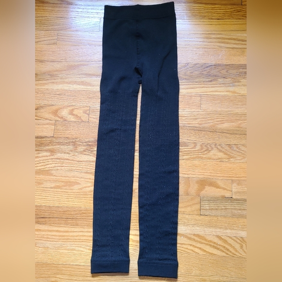 10 for $25 - Girls 7-10 Fleece Lined Cable Knit Footless Tights - Picture 1 of 3